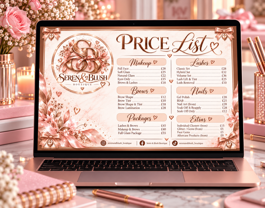 Digital Price List cards